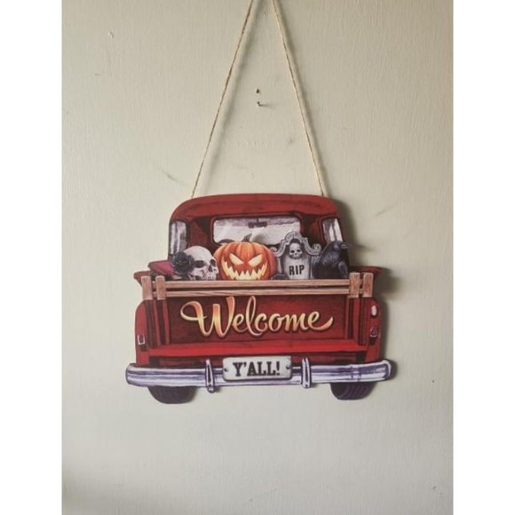 Interchangeable Welcome Sign Truck Decor Hanging Sign Farmhouse Season - Picture 1 of 2